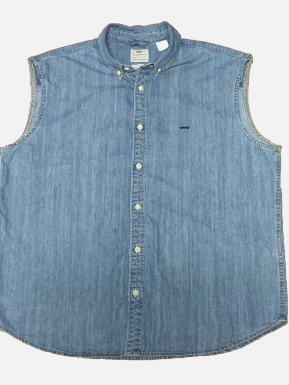 Levi Strauss Denim Sleeveless Shirt Relaxed Fit Mens Size Large